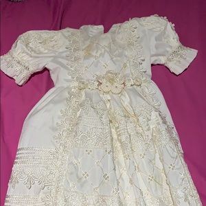 Beige baptism dress